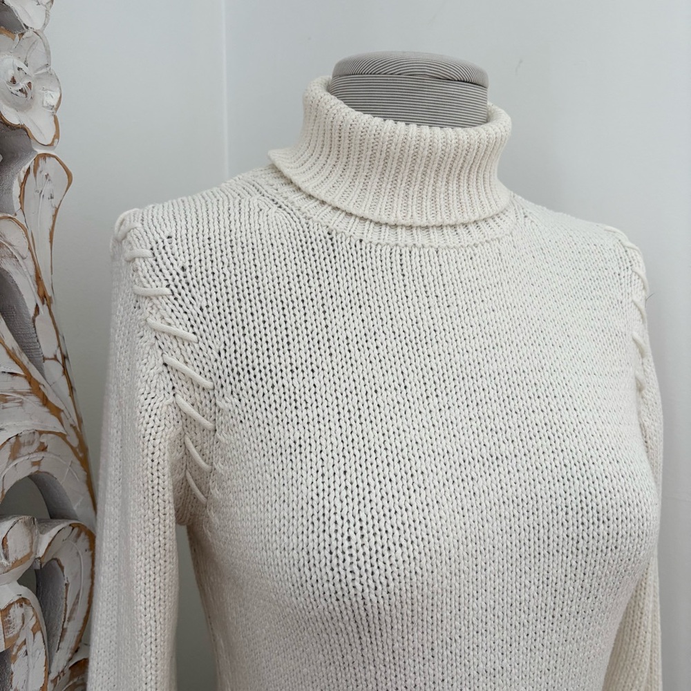 Cream Turtleneck Sweater